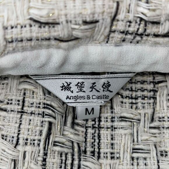 Angels & Castles Tweed Blazer Jacket Plaid Bouclé Wool Polyester Blend Medium‎ - Picture 10 of 10